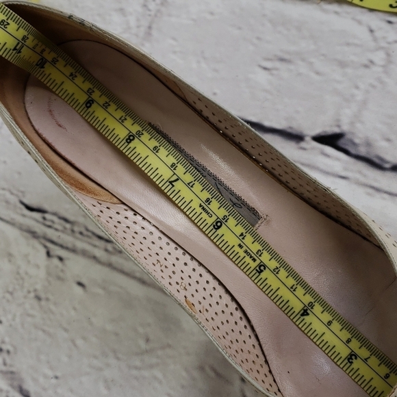 EVAN-PICONE Leather Heel Pumps Taupe Perferated Made in Spain 8N - Picture 11 of 13